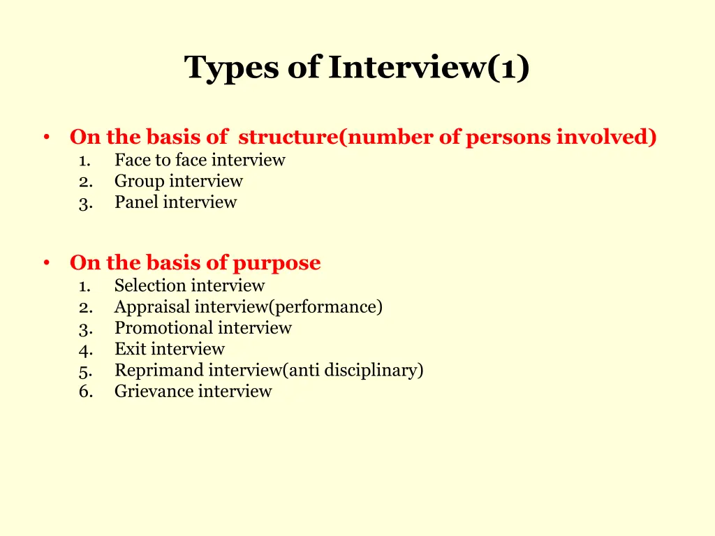 types of interview 1