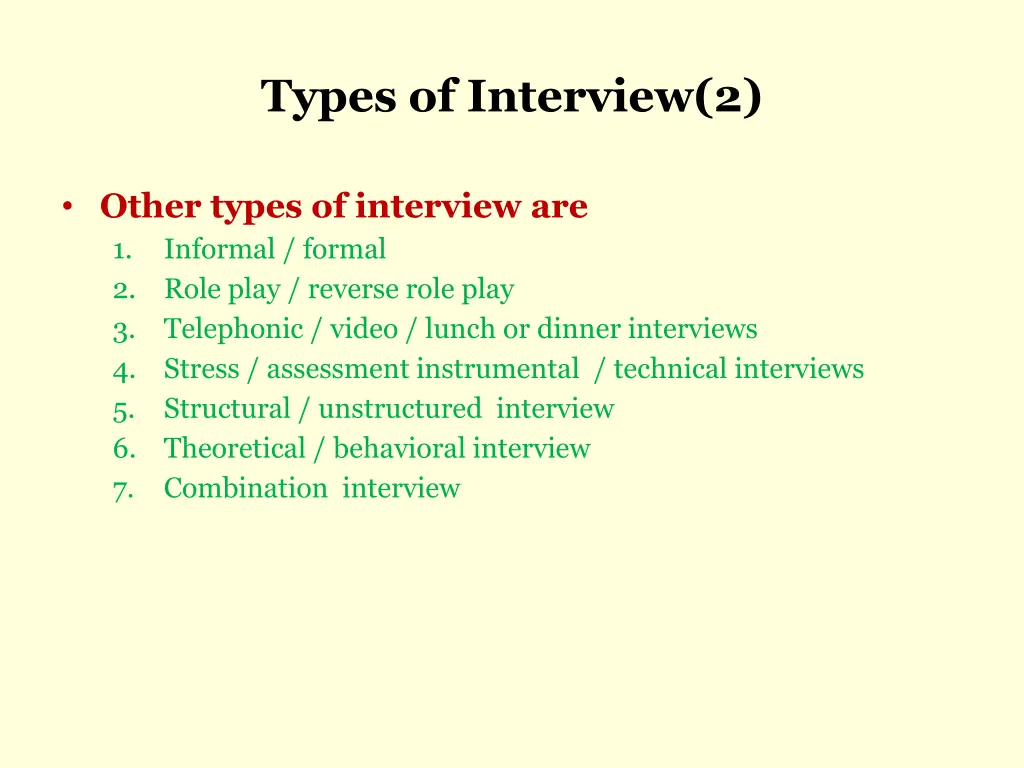 types of interview 2