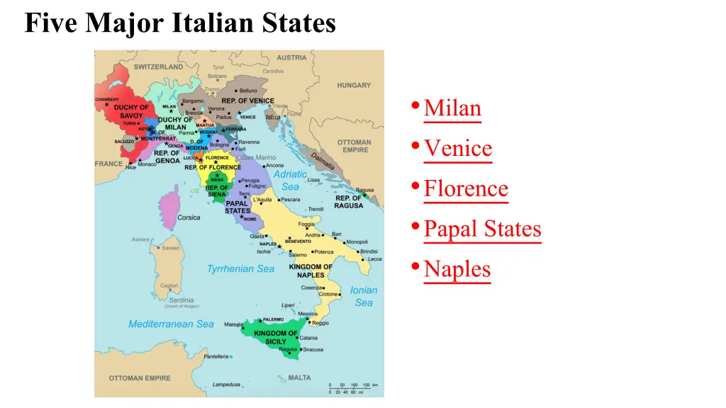 five major italian states