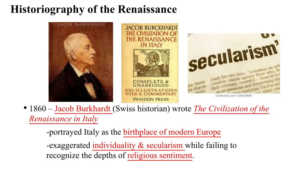 historiography of the renaissance