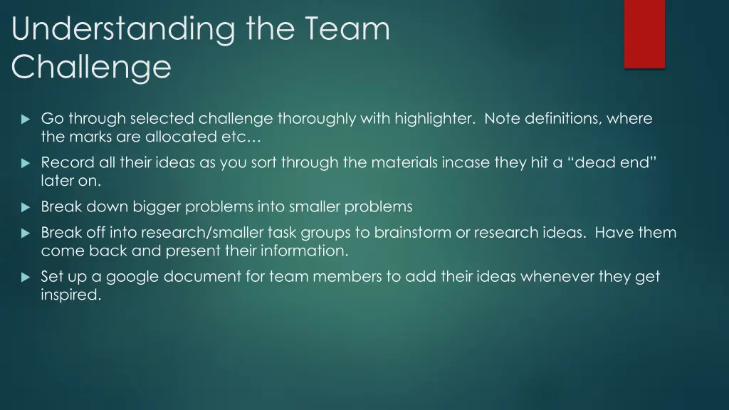 understanding the team challenge