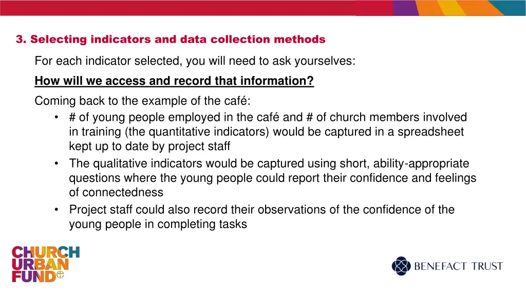 3 selecting indicators and data collection methods 4