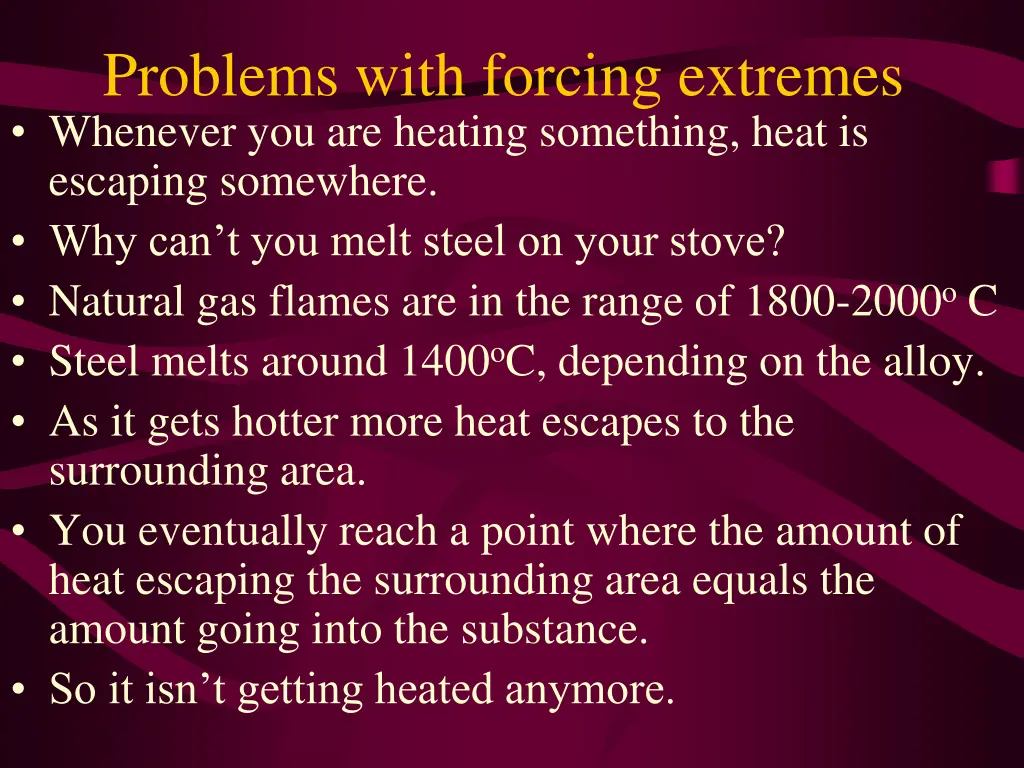 problems with forcing extremes whenever