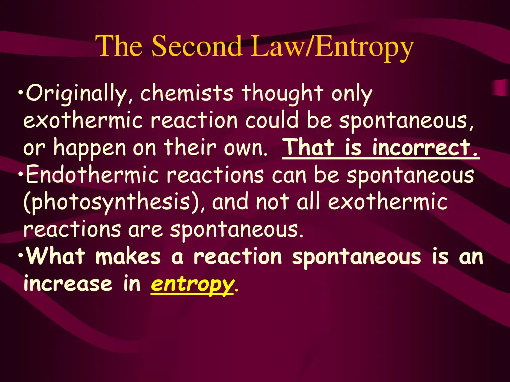 the second law entropy