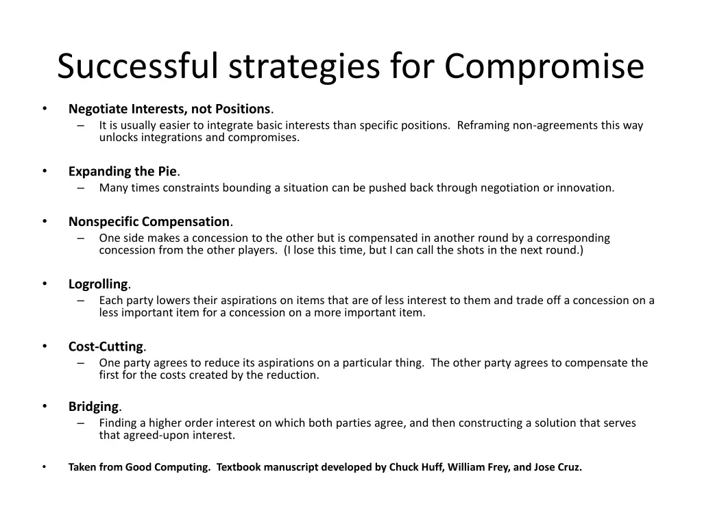 successful strategies for compromise