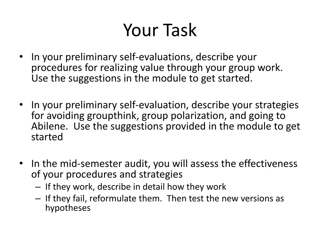 your task