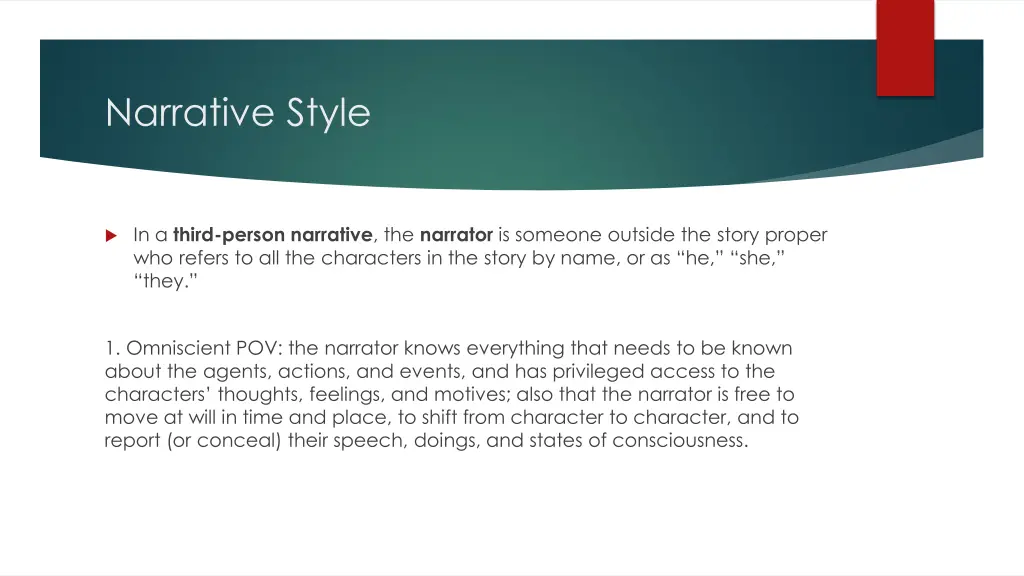 narrative style