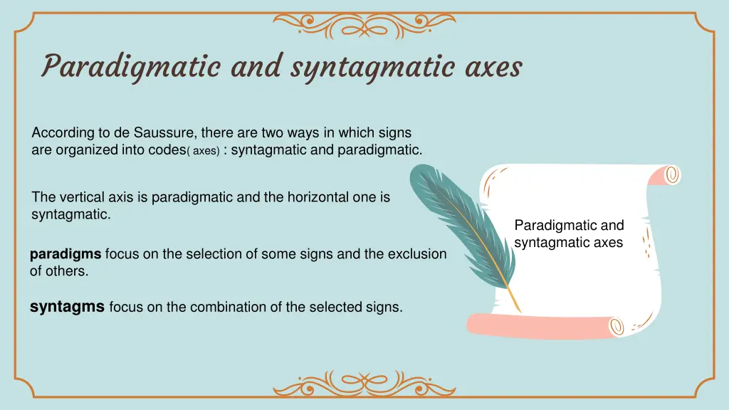 paradigmatic and syntagmatic axes