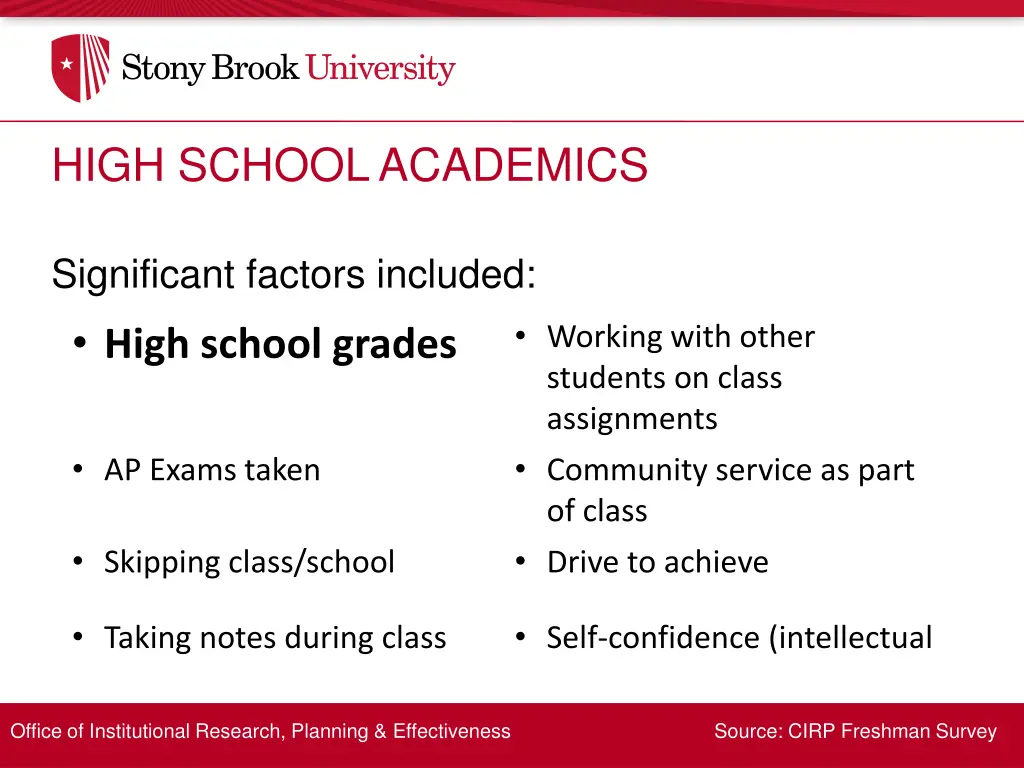 high school academics