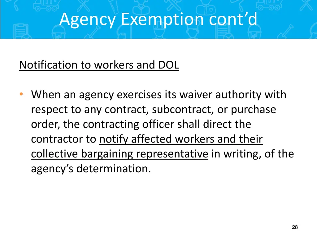 agency exemption cont d 2