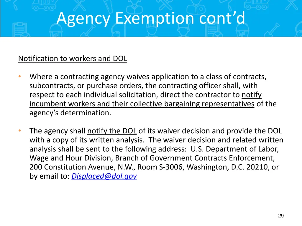 agency exemption cont d 3