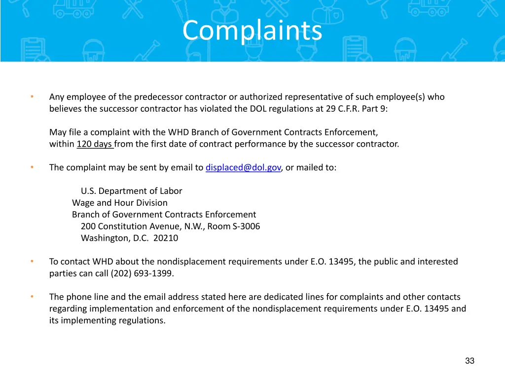 complaints