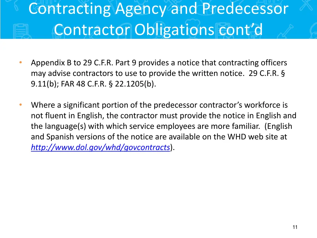 contracting agency and predecessor contractor 2