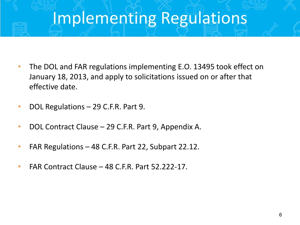 implementing regulations