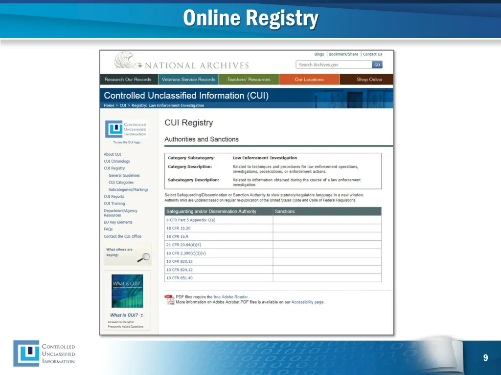 online registry