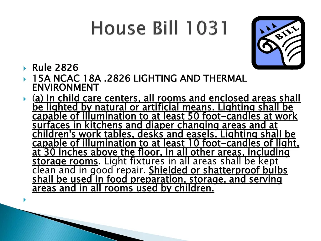 rule 2826 15a ncac 18a 2826 lighting and thermal