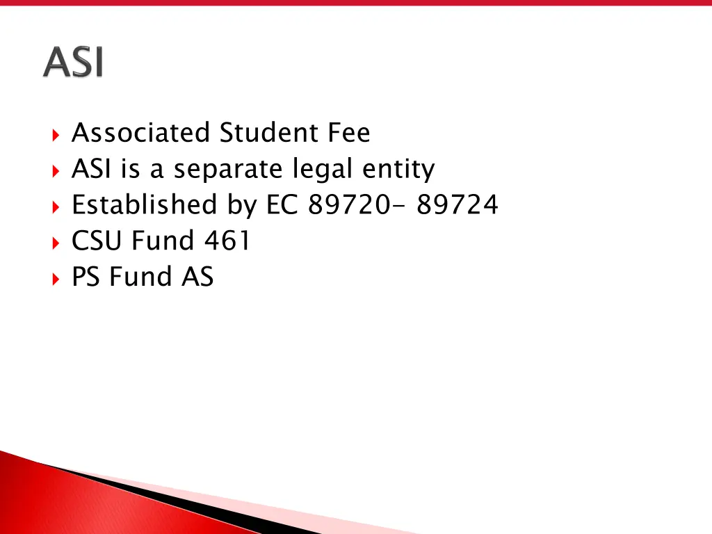 associated student fee asi is a separate legal