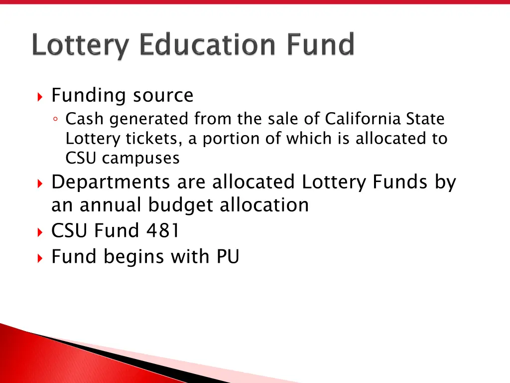 funding source cash generated from the sale