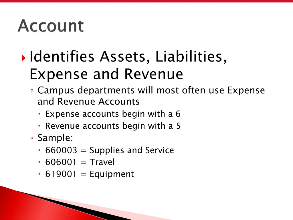 identifies assets liabilities expense and revenue