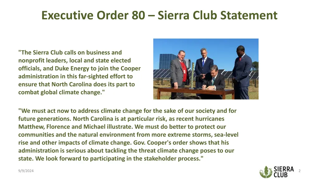 executive order 80 sierra club statement