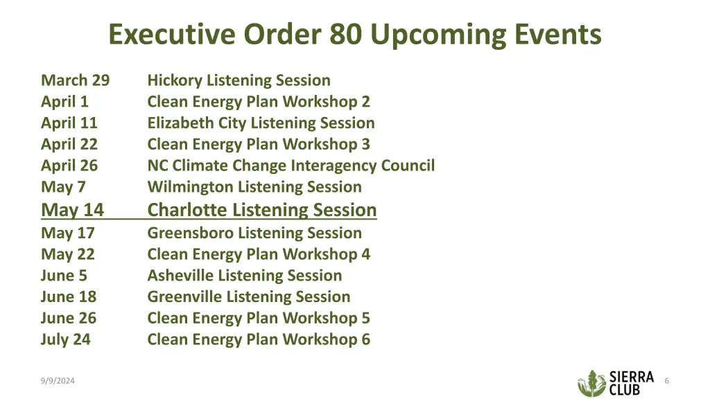 executive order 80 upcoming events