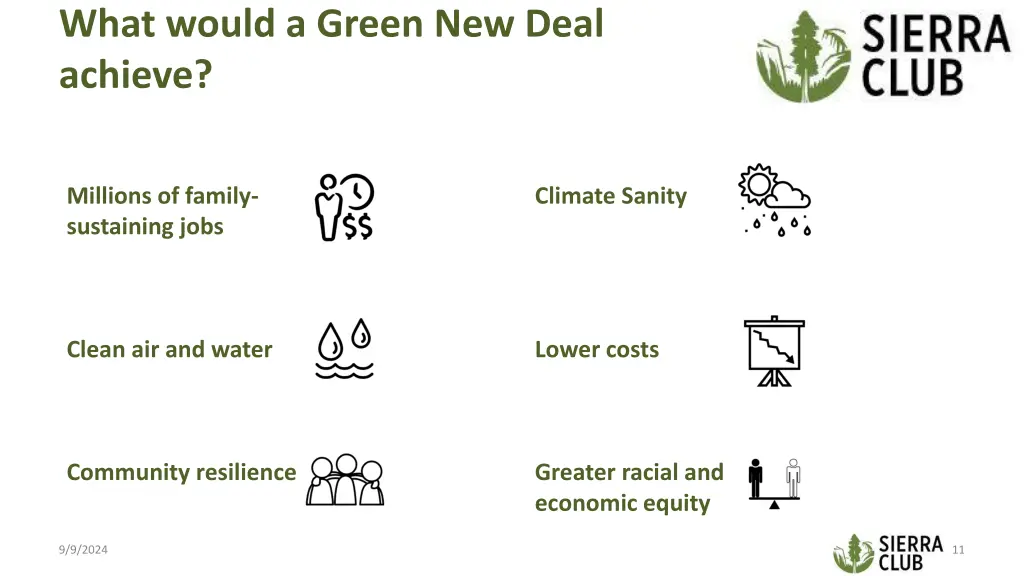 what would a green new deal achieve