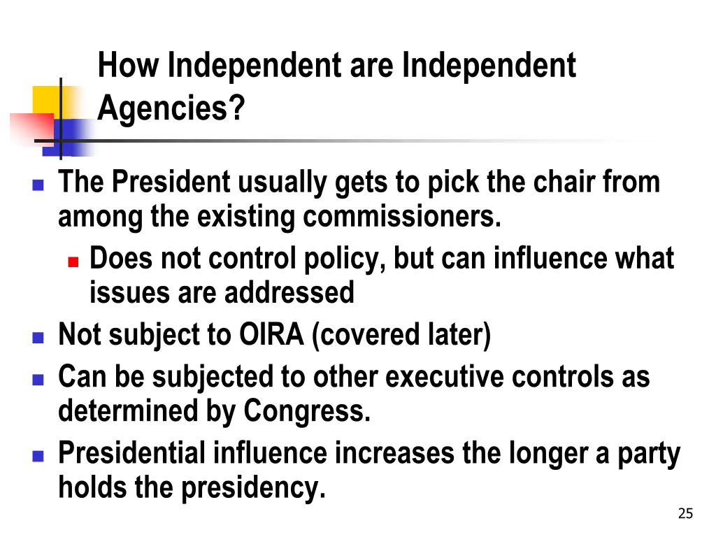 how independent are independent agencies