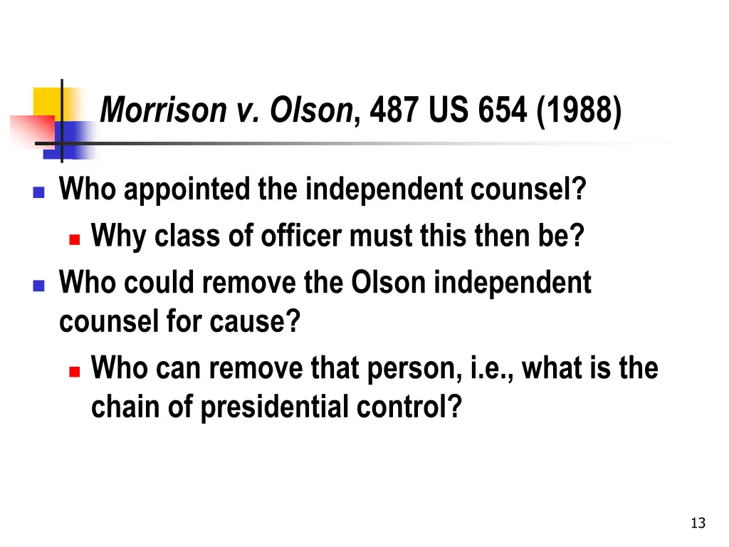 morrison v olson 487 us 654 1988