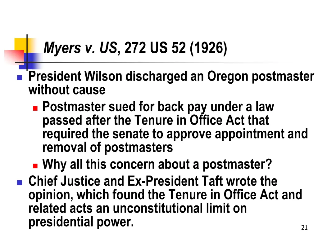 myers v us 272 us 52 1926