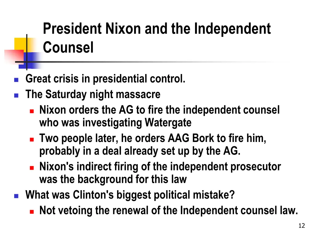 president nixon and the independent counsel