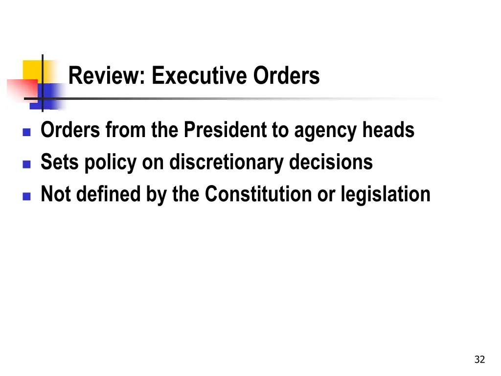 review executive orders