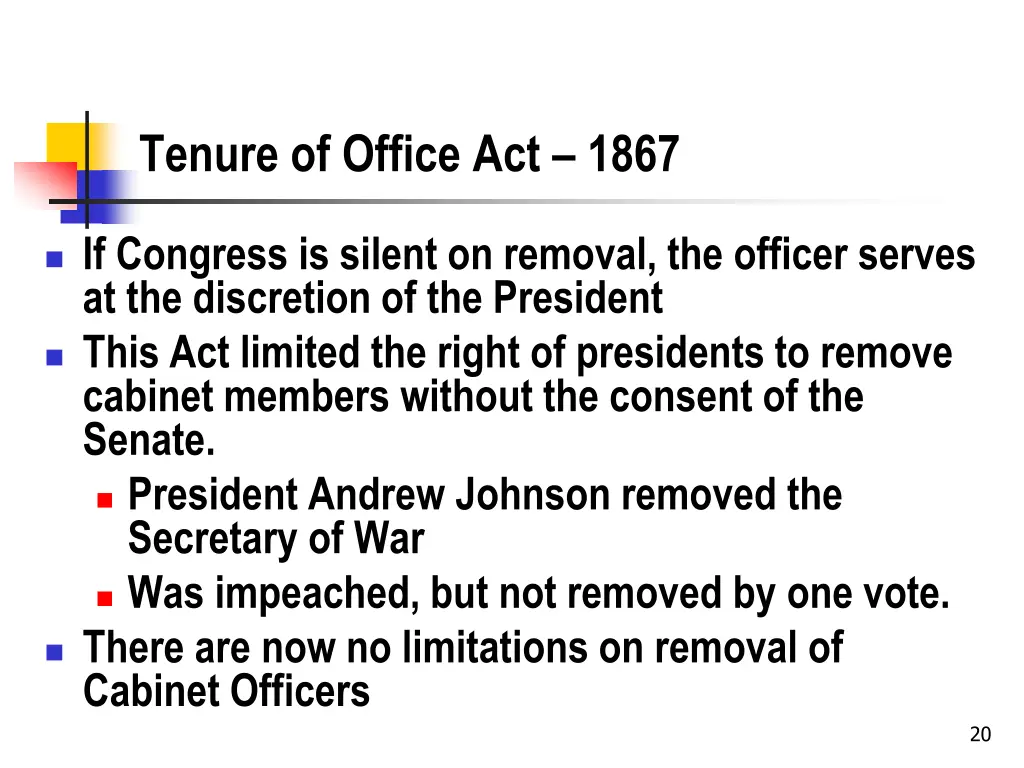 tenure of office act 1867