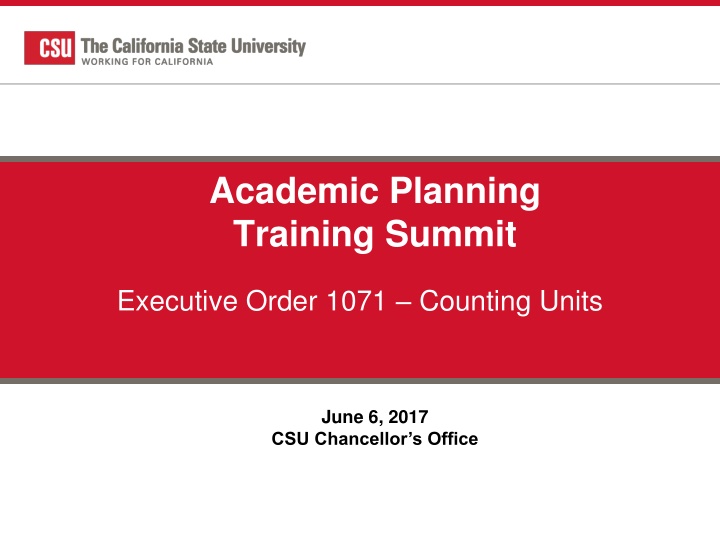 academic planning training summit