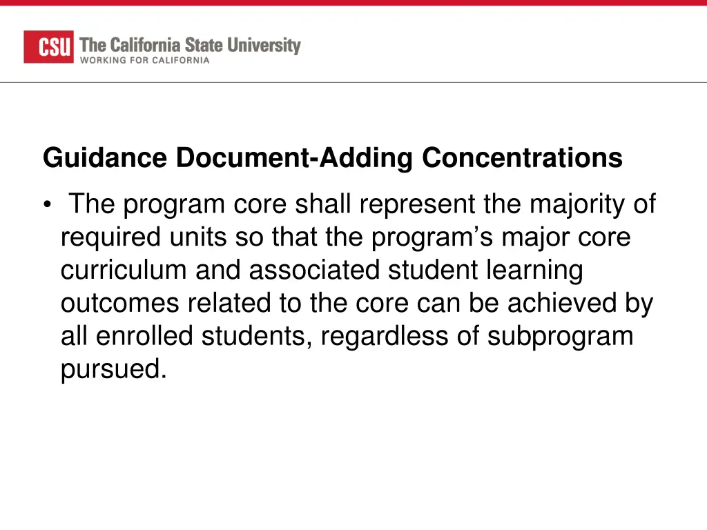 guidance document adding concentrations