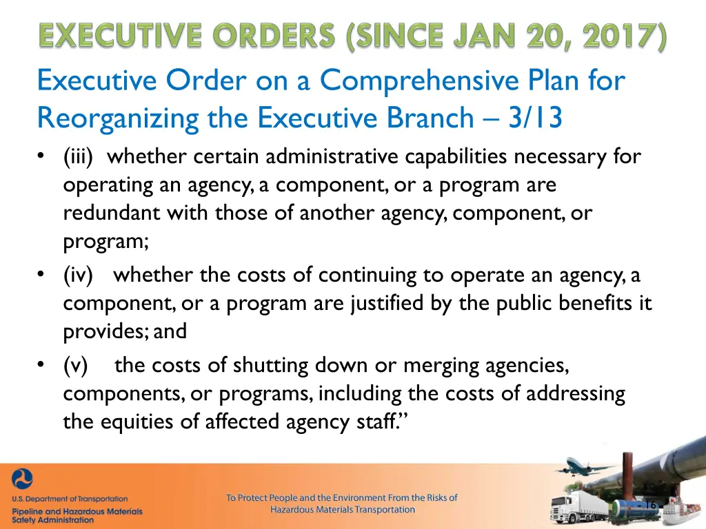 executive order on a comprehensive plan 2