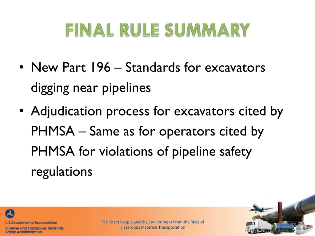 new part 196 standards for excavators digging