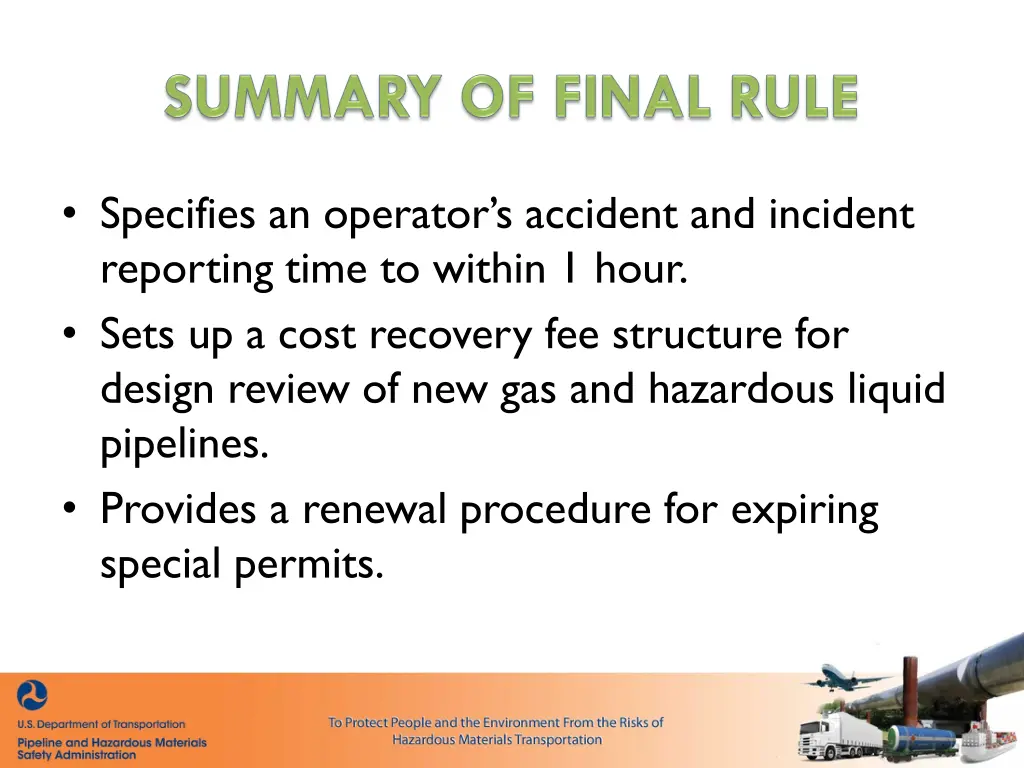 specifies an operator s accident and incident