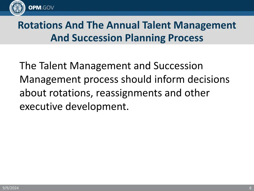 rotations and the annual talent management