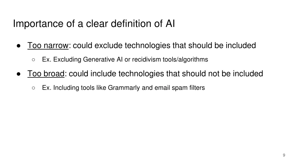 importance of a clear definition of ai