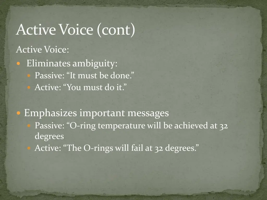 active voice cont