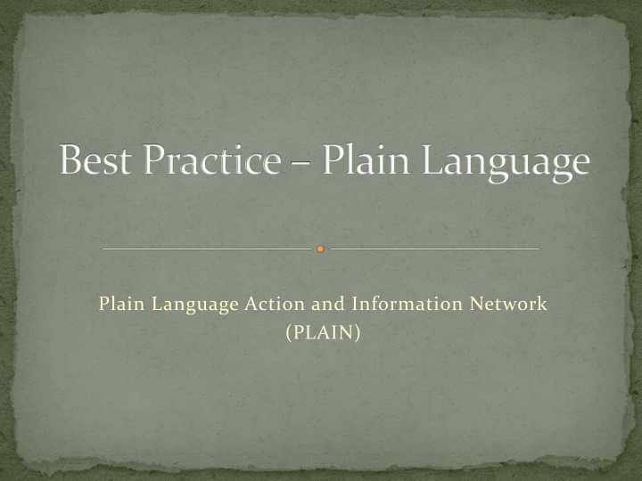 best practice plain language