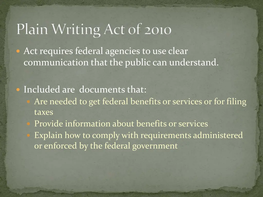 plain writing act of 2010