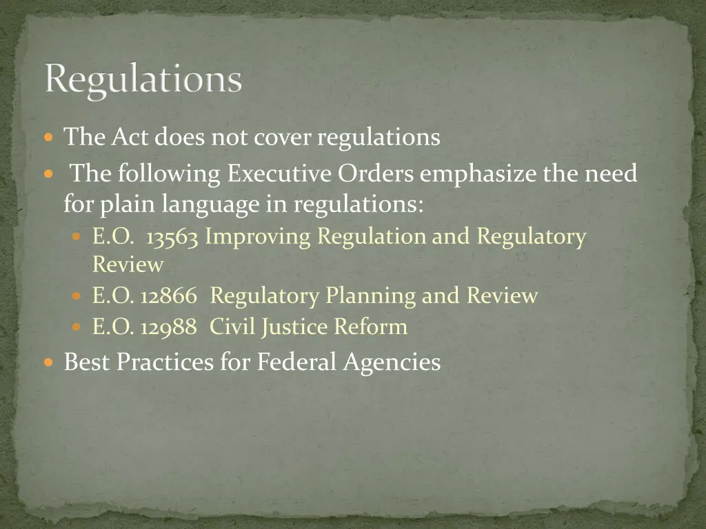 regulations