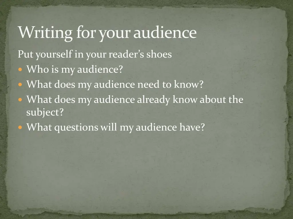 writing for your audience