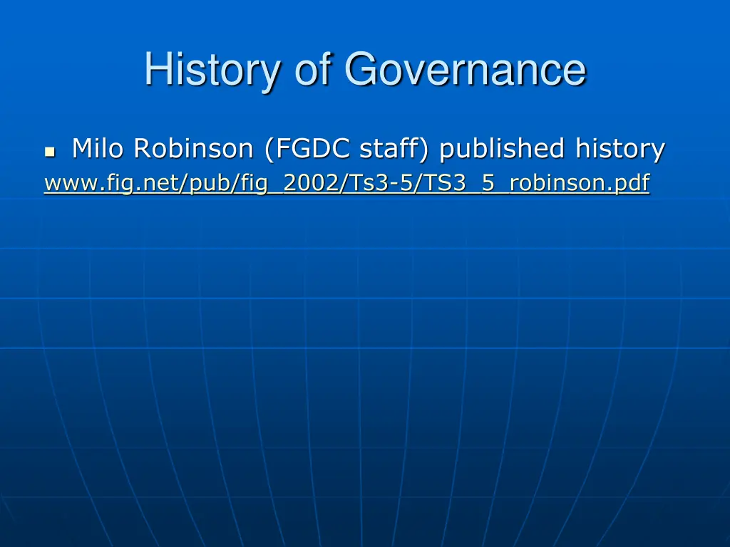 history of governance