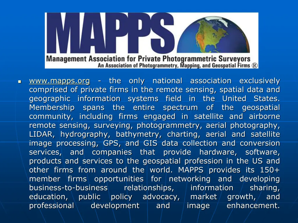 www mapps org comprised of private firms