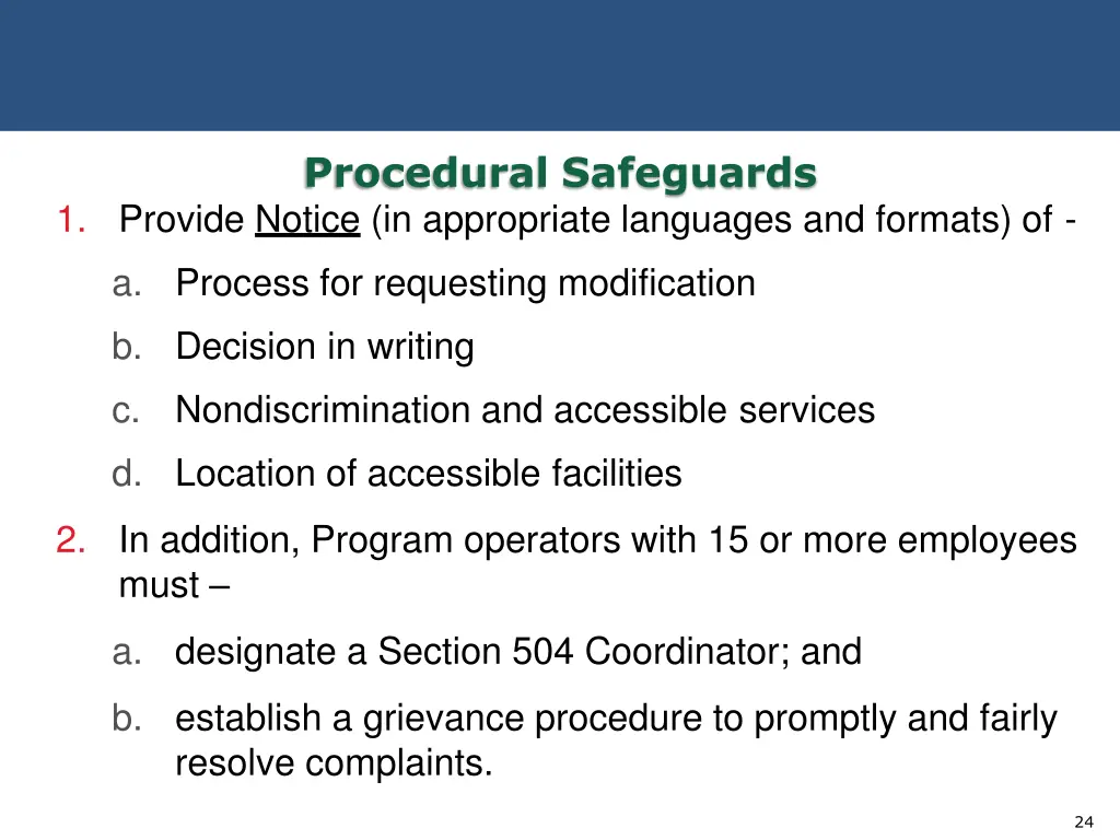 procedural safeguards 1 provide notice