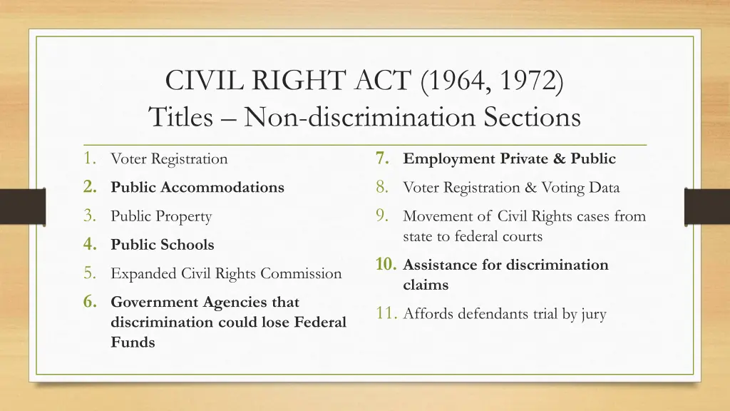 civil right act 1964 1972 titles