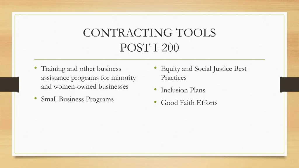 contracting tools post i 200 1