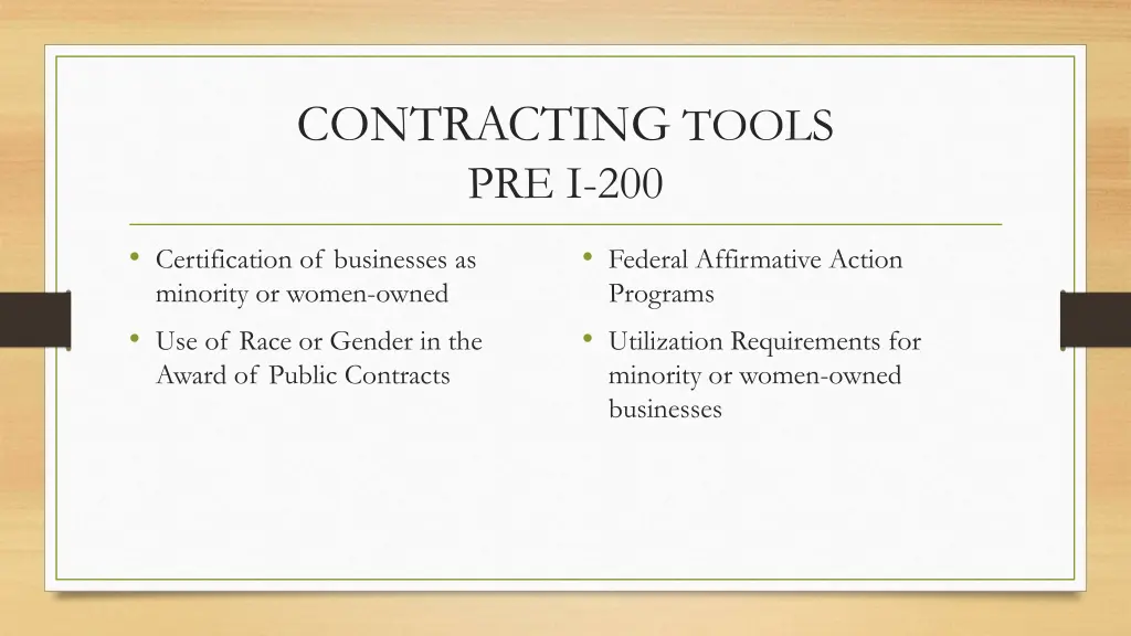 contracting tools pre i 200